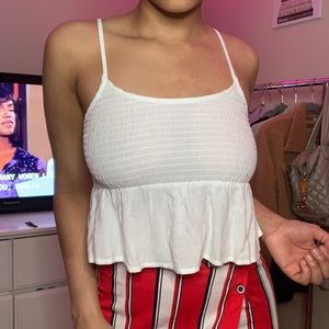 white flowy crop too